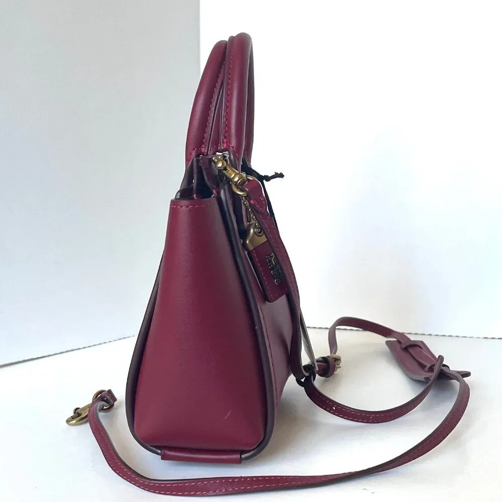 Coach 1941 Troupe Tote 16 Deep Red Leather Mini Crossbody Bag 79401
